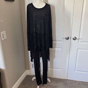 Vocal Black Two-Piece Set with Silver Accents